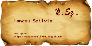 Mancsu Szilvia névjegykártya